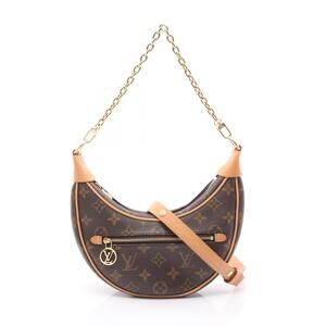 Louis Vuitton Loop Shoulder Bag Canvas Leather Monogram Brown